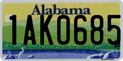 AL license plate 1AK0685