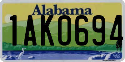 AL license plate 1AK0694