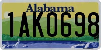 AL license plate 1AK0698