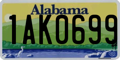 AL license plate 1AK0699