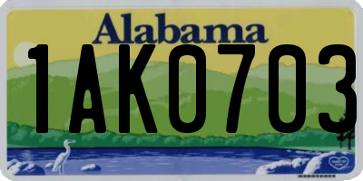 AL license plate 1AK0703