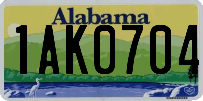 AL license plate 1AK0704