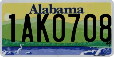 AL license plate 1AK0708