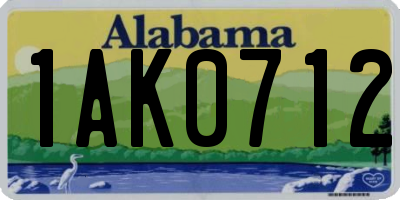 AL license plate 1AK0712