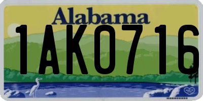 AL license plate 1AK0716