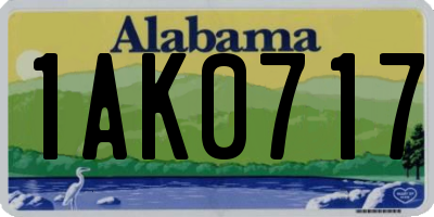 AL license plate 1AK0717