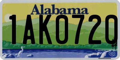 AL license plate 1AK0720