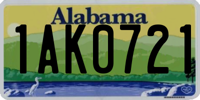 AL license plate 1AK0721