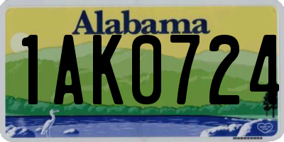AL license plate 1AK0724