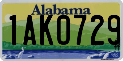 AL license plate 1AK0729
