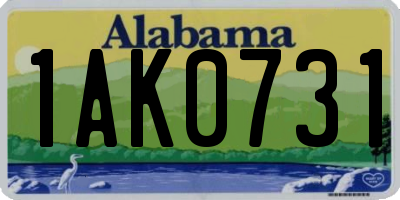 AL license plate 1AK0731
