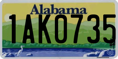 AL license plate 1AK0735