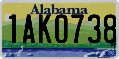 AL license plate 1AK0738