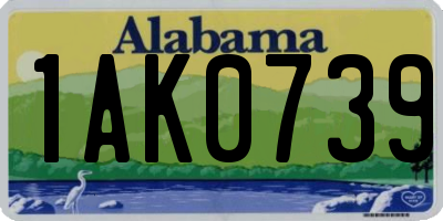 AL license plate 1AK0739