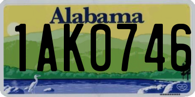 AL license plate 1AK0746