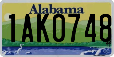 AL license plate 1AK0748