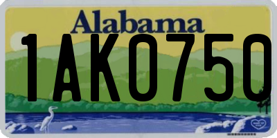 AL license plate 1AK0750