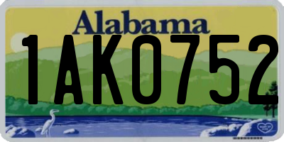 AL license plate 1AK0752
