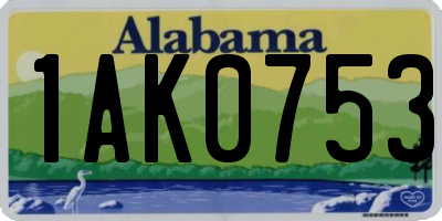 AL license plate 1AK0753
