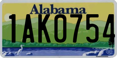 AL license plate 1AK0754