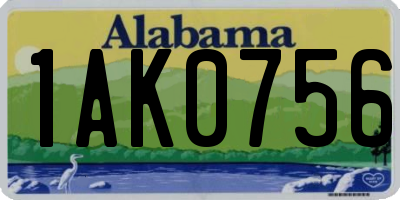 AL license plate 1AK0756