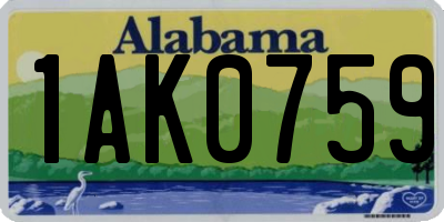 AL license plate 1AK0759