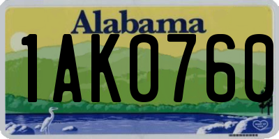 AL license plate 1AK0760
