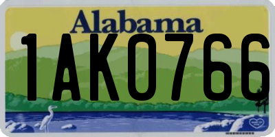 AL license plate 1AK0766