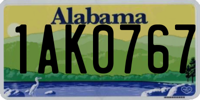 AL license plate 1AK0767