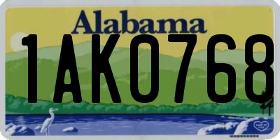 AL license plate 1AK0768
