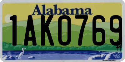 AL license plate 1AK0769