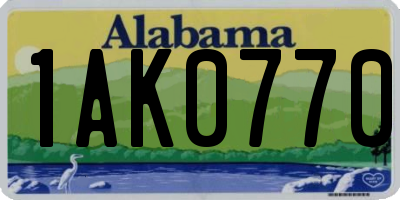AL license plate 1AK0770