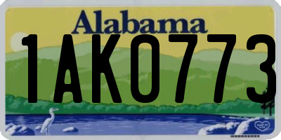 AL license plate 1AK0773