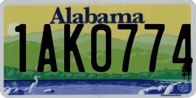 AL license plate 1AK0774