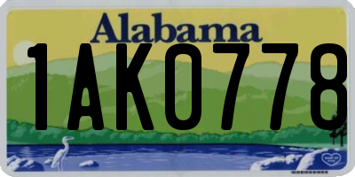 AL license plate 1AK0778
