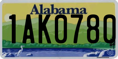 AL license plate 1AK0780