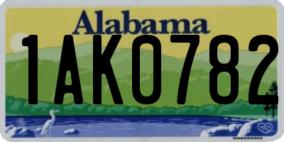 AL license plate 1AK0782