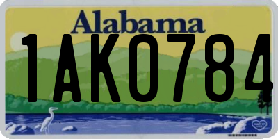 AL license plate 1AK0784