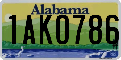 AL license plate 1AK0786