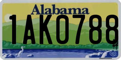 AL license plate 1AK0788
