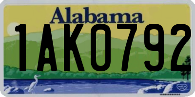 AL license plate 1AK0792