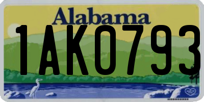 AL license plate 1AK0793