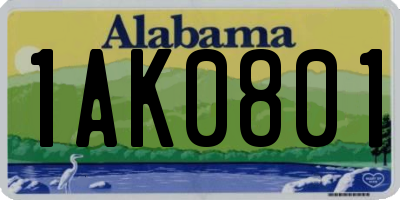 AL license plate 1AK0801
