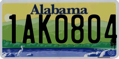 AL license plate 1AK0804