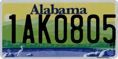 AL license plate 1AK0805