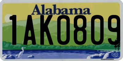 AL license plate 1AK0809