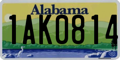 AL license plate 1AK0814