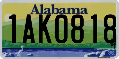 AL license plate 1AK0818