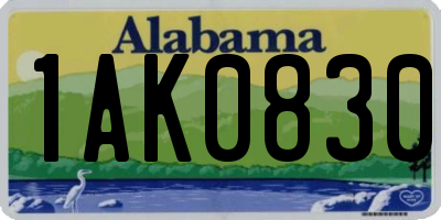 AL license plate 1AK0830
