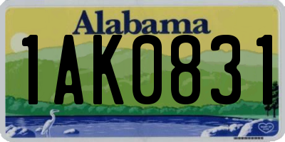 AL license plate 1AK0831